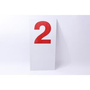 Metal Gas Station, Sign Numbers, No 2, No 6, Red White, Double Sided, Lucky